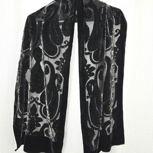 Vintage Chic Black and Gold Paisley Wrap